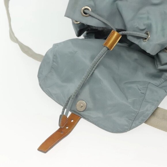 PRADA Backpack Nylon Light Blue Silver Auth BA5026 - Picture 10 of 16